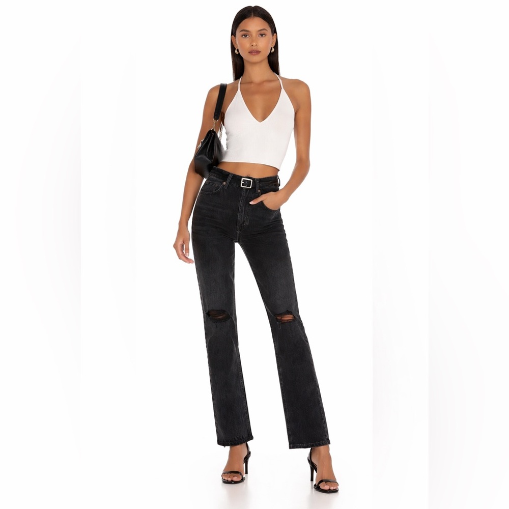 AGOLDE Pinch Waist Black Denim Jeans 24 High Rise 30” Inseam 100% Cotton